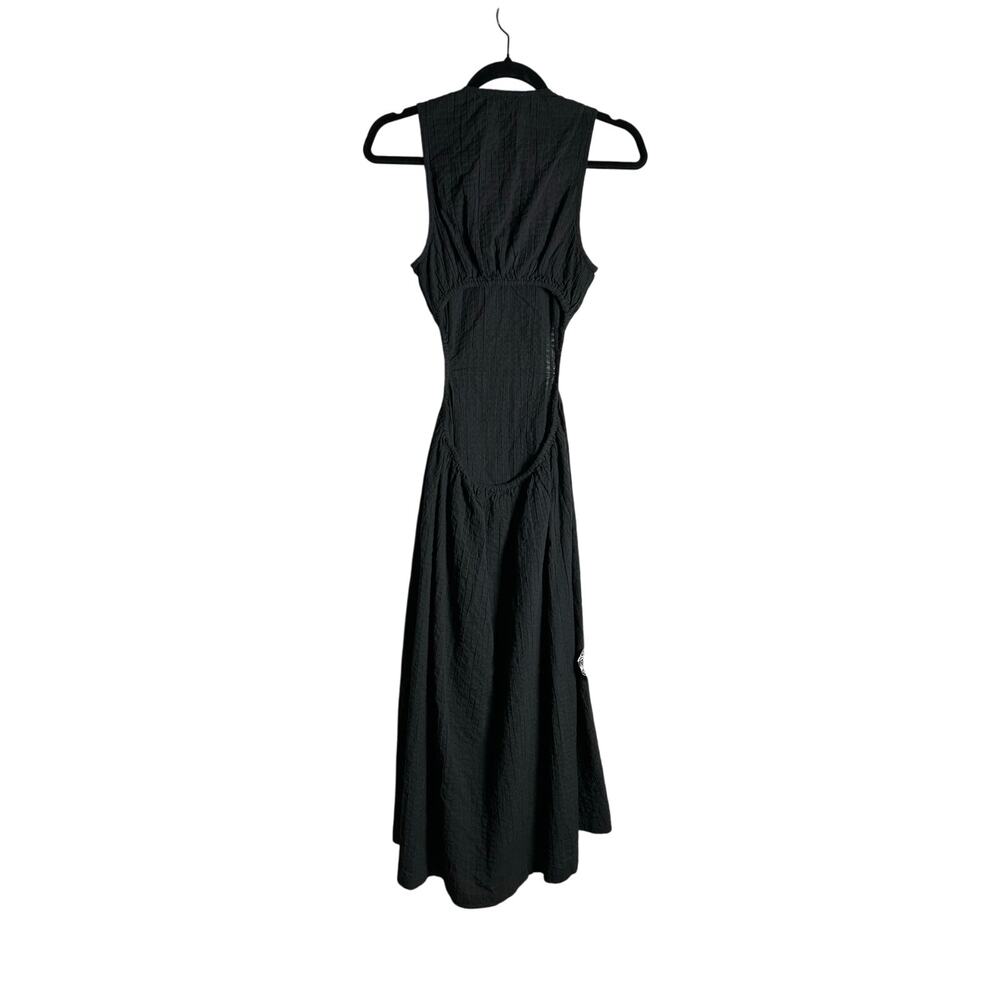 MADEWELL Dress NEW $128 Black Seersucker Cutout Sleeveless Cotton Midi Size XXS - Picture 4 of 8